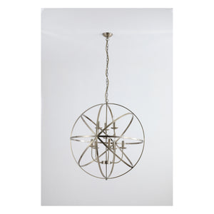 Searchlight Electric Orbit 8Lt Pendant, Antique Brass Metal 2478-8AB