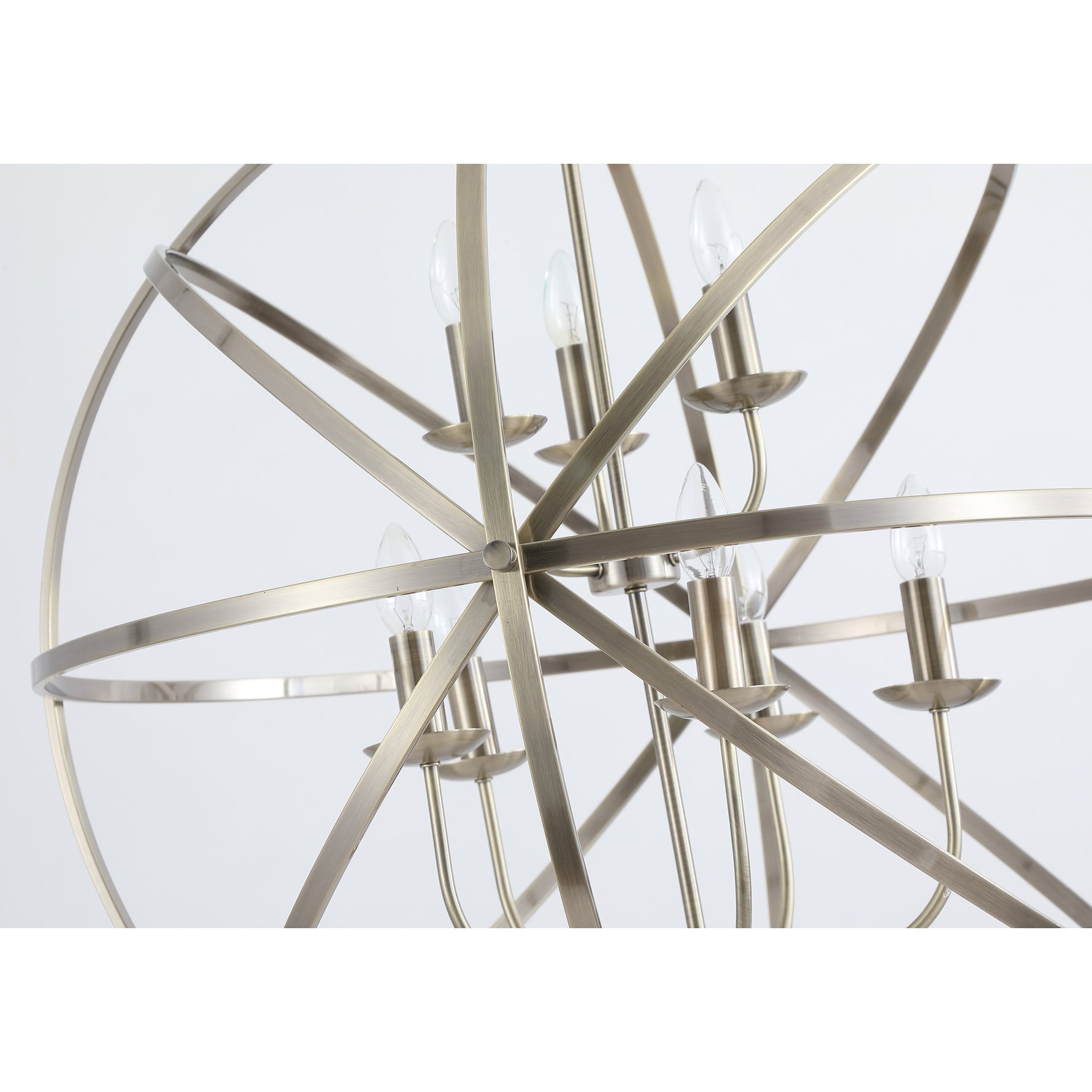 Searchlight Electric Orbit 8Lt Pendant, Antique Brass Metal 2478-8AB