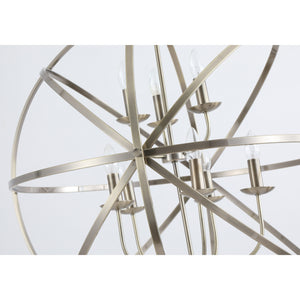 Searchlight Electric Orbit 8Lt Pendant, Antique Brass Metal 2478-8AB