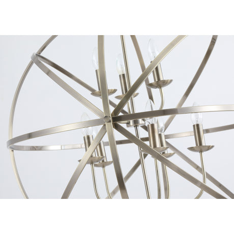 Searchlight Electric Orbit 8Lt Pendant, Antique Brass Metal 2478-8AB
