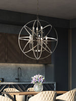 Searchlight Electric Orbit 8Lt Pendant, Antique Brass Metal 2478-8AB