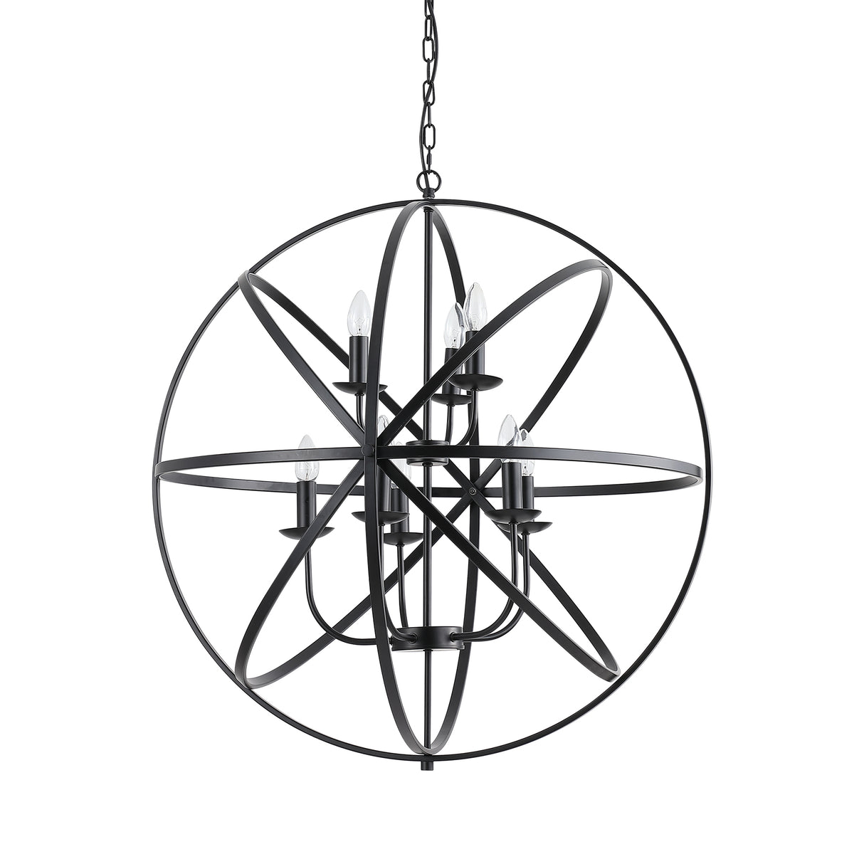 Orbit 8Lt Pendant, Matt Black  Metal