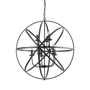 Orbit 8Lt Pendant, Matt Black  Metal