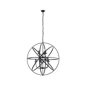Searchlight Electric Orbit 8Lt Pendant, Matt Black  Metal 2478-8BK