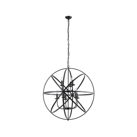 Searchlight Electric Orbit 8Lt Pendant, Matt Black  Metal 2478-8BK
