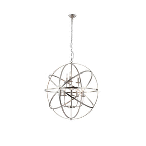 Orbit 8Lt Pendant, Satin Silver Metal