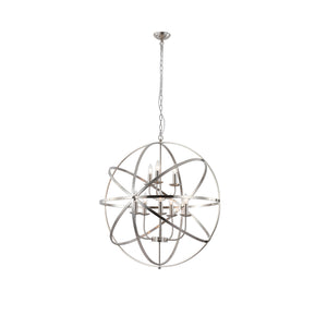 Orbit 8Lt Pendant, Satin Silver Metal