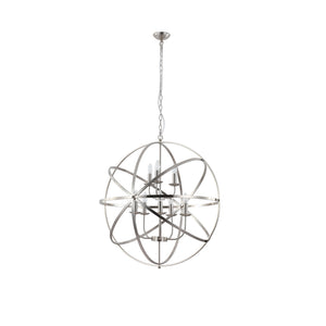 Searchlight Electric Orbit 8Lt Pendant, Satin Silver Metal 2478-8SS