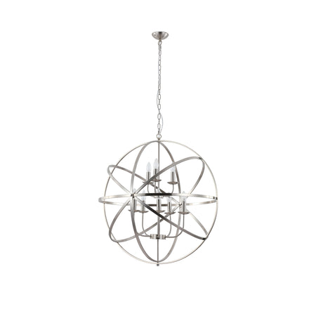 Searchlight Electric Orbit 8Lt Pendant, Satin Silver Metal 2478-8SS