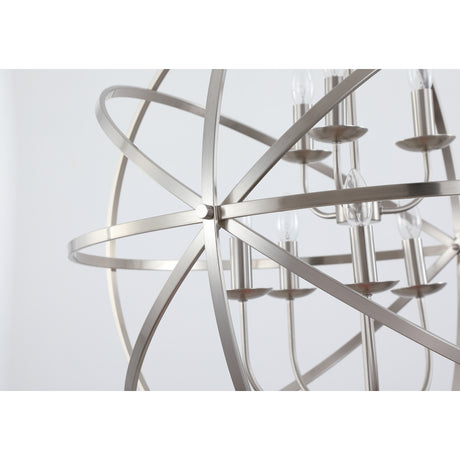 Searchlight Electric Orbit 8Lt Pendant, Satin Silver Metal 2478-8SS