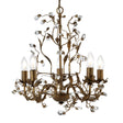 Almandite 5Lt Pendant - Brown Gold Metal & Clear Crystal