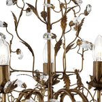 Searchlight Electric Almandite 5Lt Pendant - Brown Gold Metal & Clear Crystal 2495-5BR