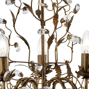 Searchlight Electric Almandite 5Lt Pendant - Brown Gold Metal & Clear Crystal 2495-5BR