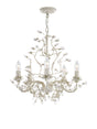 Alamandite 5Lt Pendant - Cream & Gold Metal & Glass Drops