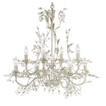 Alamandite 8Lt Pendant - Cream & Gold Metal & Glass Drops