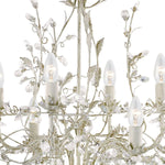 Searchlight Electric Alamandite 8Lt Pendant - Cream & Gold Metal & Glass Drops 2498-8CR