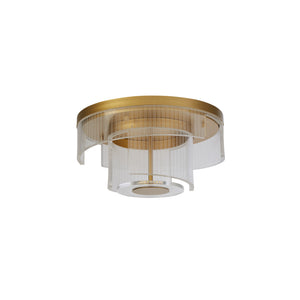 Searchlight Electric Deco LED Flush, Gold Metal and Clear Acrylic 25051-400GO
