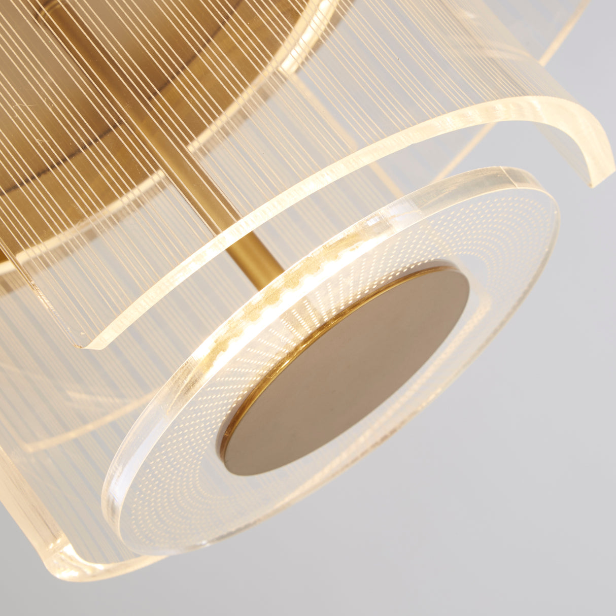 Searchlight Electric Deco LED Flush, Gold Metal and Clear Acrylic 25051-400GO