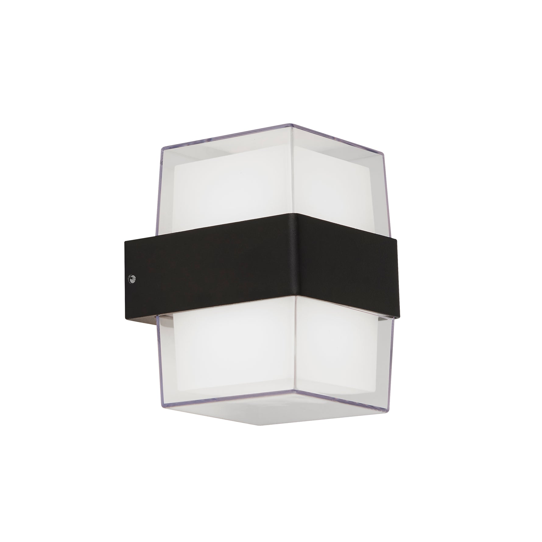 Searchlight Electric Pittsburgh Outdoor Wall Light  - Black Metal & Opal 25122-2BK