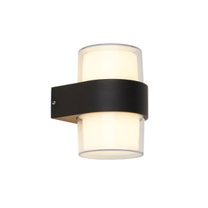 Pittsburgh Outdoor Wall Light  - Black Metal & Opal