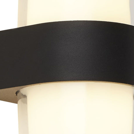 Searchlight Electric Pittsburgh Outdoor Wall Light  - Black Metal & Opal 25123-2BK