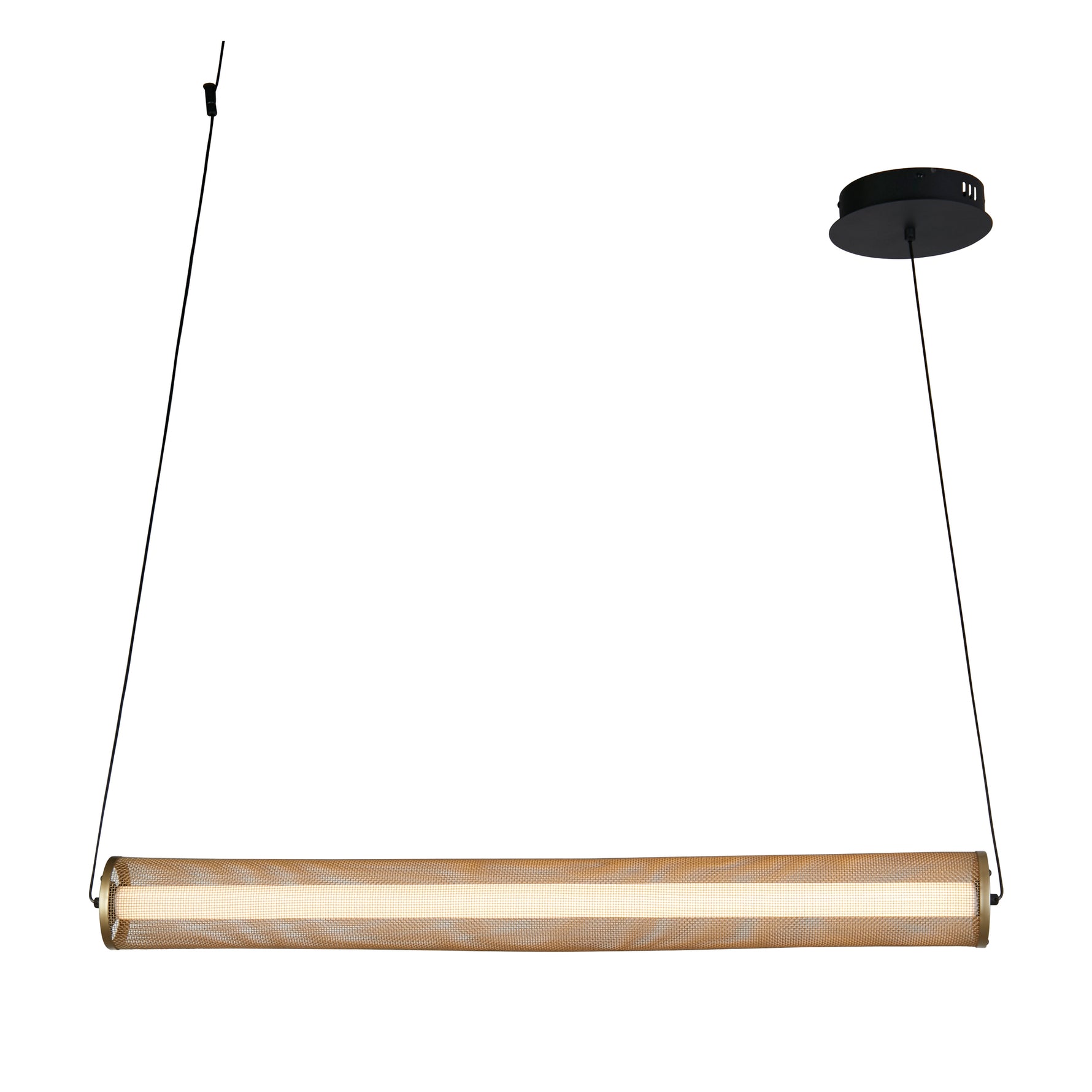Thread LED Pendant Gold Mesh and Matt Black