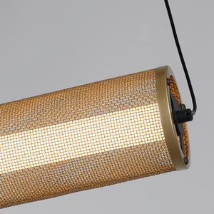 Searchlight Electric Thread LED Pendant Gold Mesh and Matt Black 25151-1BK
