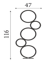 Searchlight Electric Cirque 5Lt Ring Floor Lamp  - Black Metal & Opal Silicon 25771-5BK