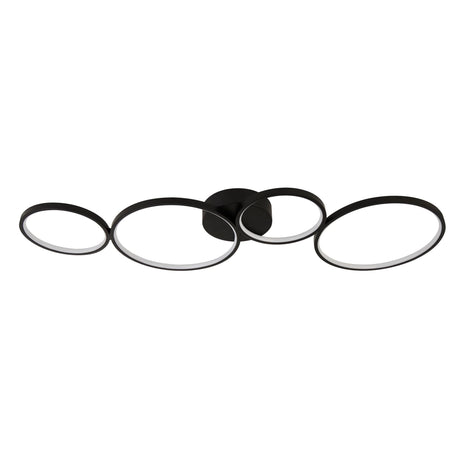 Searchlight Electric Cirque 4Lt Ring Flush  - Black Metal 25772-4BK