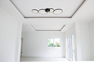 Searchlight Electric Cirque 4Lt Ring Flush  - Black Metal 25772-4BK