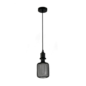 Searchlight Electric Wire Mesh Effect Drum Lamp - Black Metal 26002BK