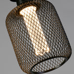 Searchlight Electric Wire Mesh Effect Drum Lamp - Black Metal 26002BK