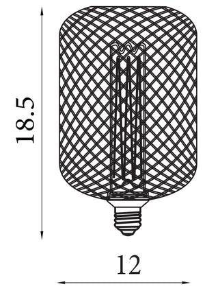 Searchlight Electric Wire Mesh Effect Drum Lamp - Black Metal 26002BK