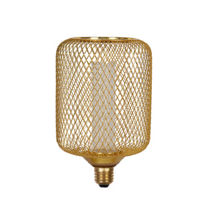 Searchlight Electric Wire Mesh Effect Drum Lamp - Gold Metal 26002GO