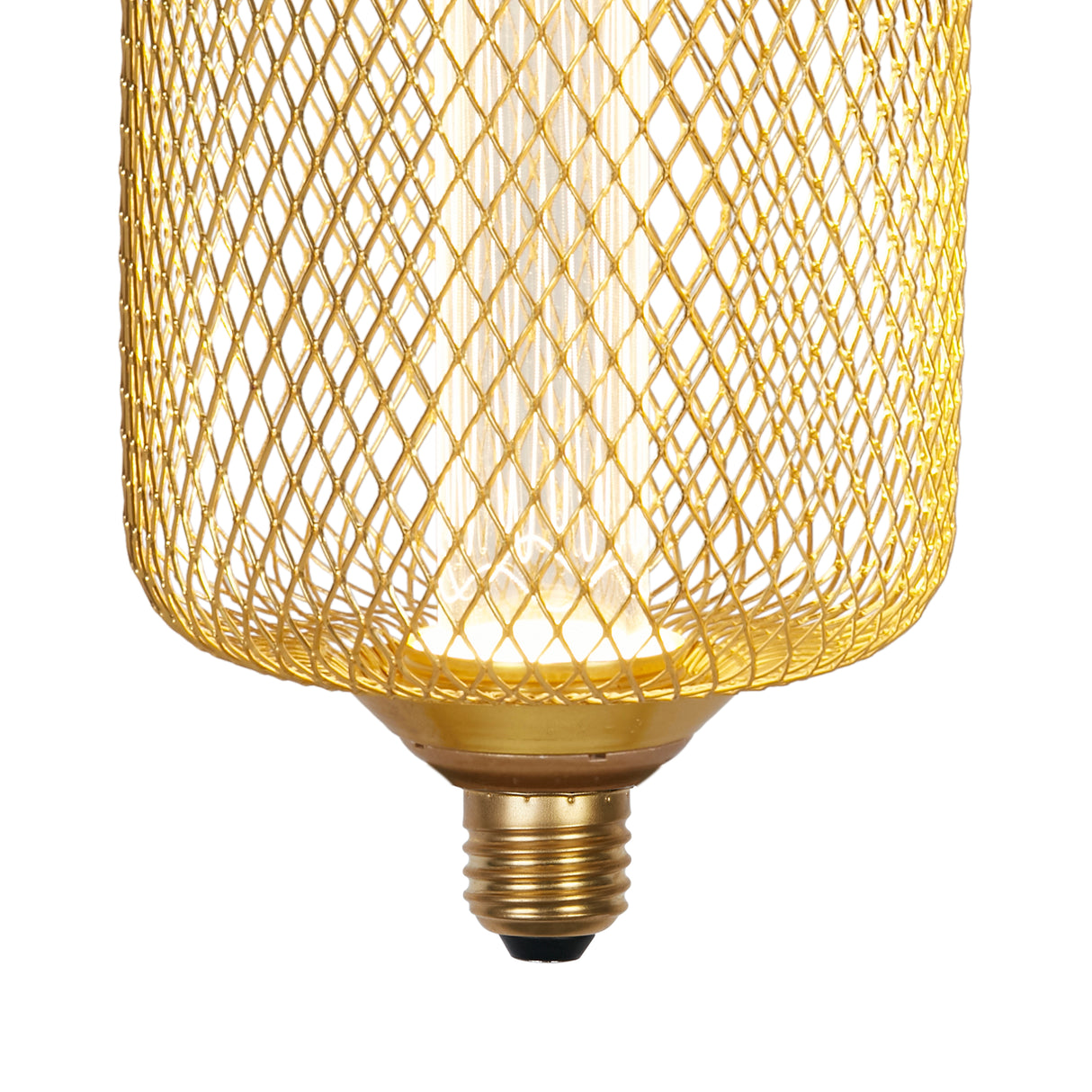 Searchlight Electric Wire Mesh Effect Drum Lamp - Gold Metal 26002GO