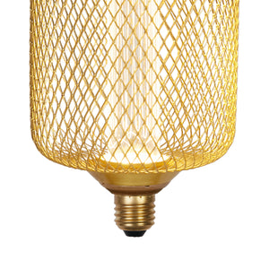 Searchlight Electric Wire Mesh Effect Drum Lamp - Gold Metal 26002GO