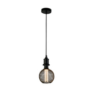 Wire Mesh Effect Globe Lamp - Black Metal