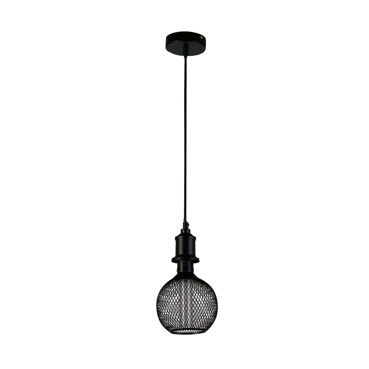 Searchlight Electric Wire Mesh Effect Globe Lamp - Black Metal 26003BK