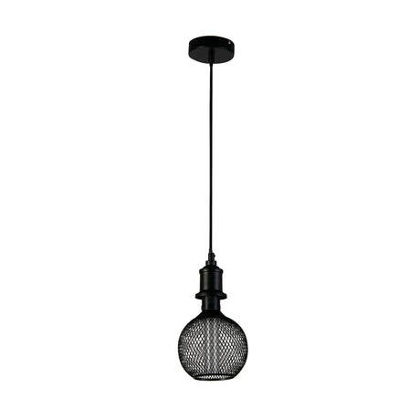 Searchlight Electric Wire Mesh Effect Globe Lamp - Black Metal 26003BK