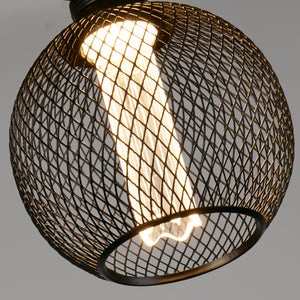 Searchlight Electric Wire Mesh Effect Globe Lamp - Black Metal 26003BK