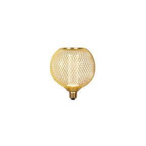 Wire Mesh Effect Globe Lamp - Gold Metal