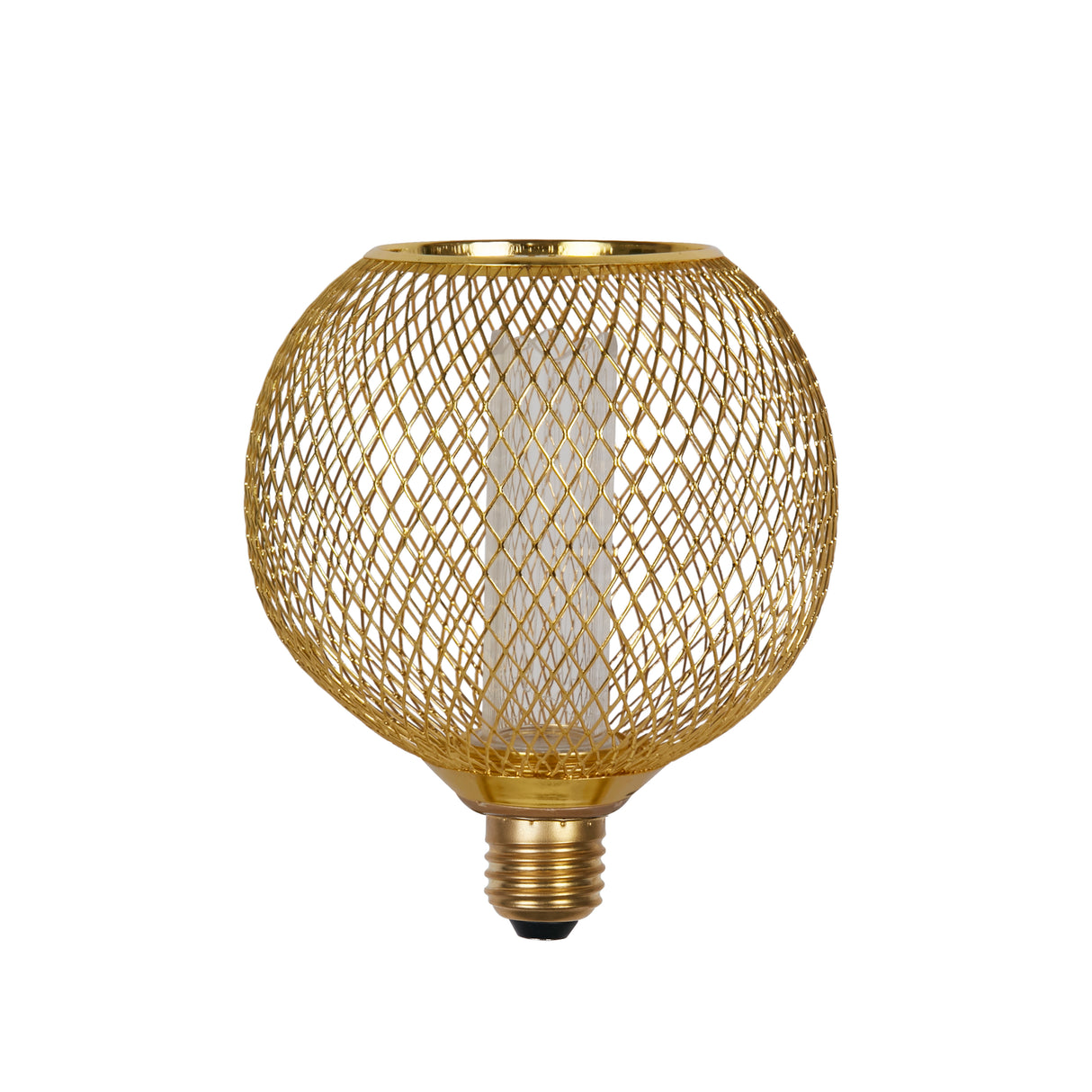 Searchlight Electric Wire Mesh Effect Globe Lamp - Gold Metal 26003GO