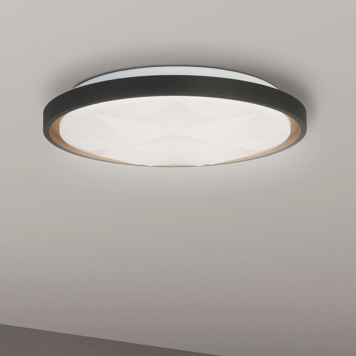 Searchlight Electric Satellite LED Flush, Black with Star Effect Diffuser 26185-415