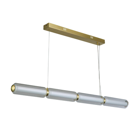 Searchlight Electric Mod LED Pendant, Satin Brass Metal, Opal Acrylic & Clear Gla 26254SB