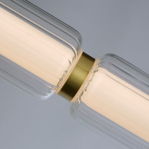 Searchlight Electric Mod LED Pendant, Satin Brass Metal, Opal Acrylic & Clear Gla 26254SB