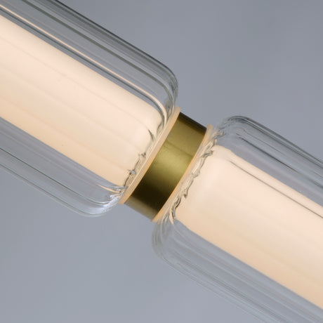 Searchlight Electric Mod LED Pendant, Satin Brass Metal, Opal Acrylic & Clear Gla 26254SB