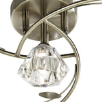 Searchlight Electric Sierra 4Lt Semi-Flush Ceiling Light - Antique Brass & Glass 2634-4AB