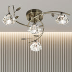 Searchlight Electric Sierra 4Lt Semi-Flush Ceiling Light - Antique Brass & Glass 2634-4AB