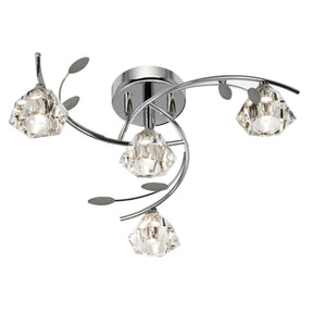 Sierra 4Lt Semi-Flush - Chrome & Clear Glass