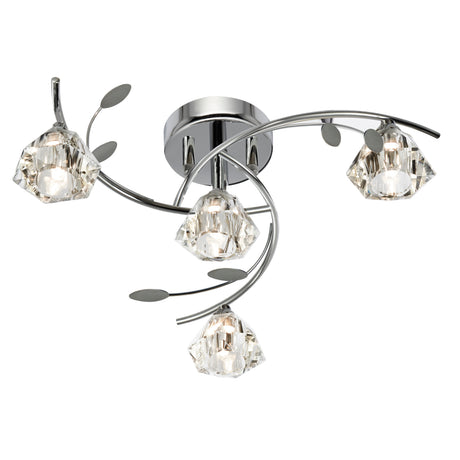 Sierra 4Lt Semi-Flush - Chrome & Clear Glass